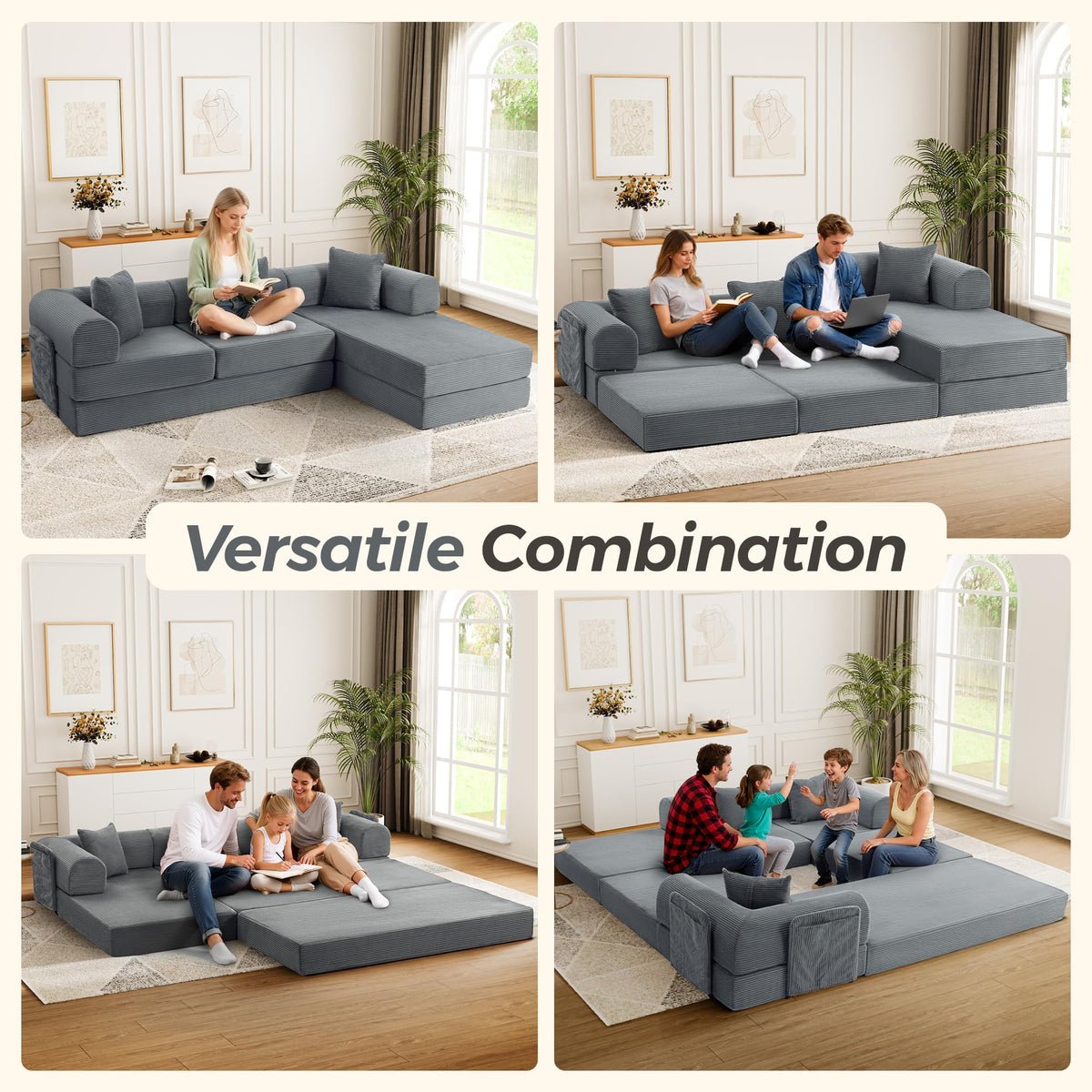 106.3" Oversized Convertible Sleeper Sofa Bed