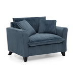 Tidyard Lazy Sofa Chair, Blue Single-Person Recliner with Armrests, Tufted Corduroy Upholstery, Soft Cushion & Ergonomic Back Support for Living Room or Bedroom