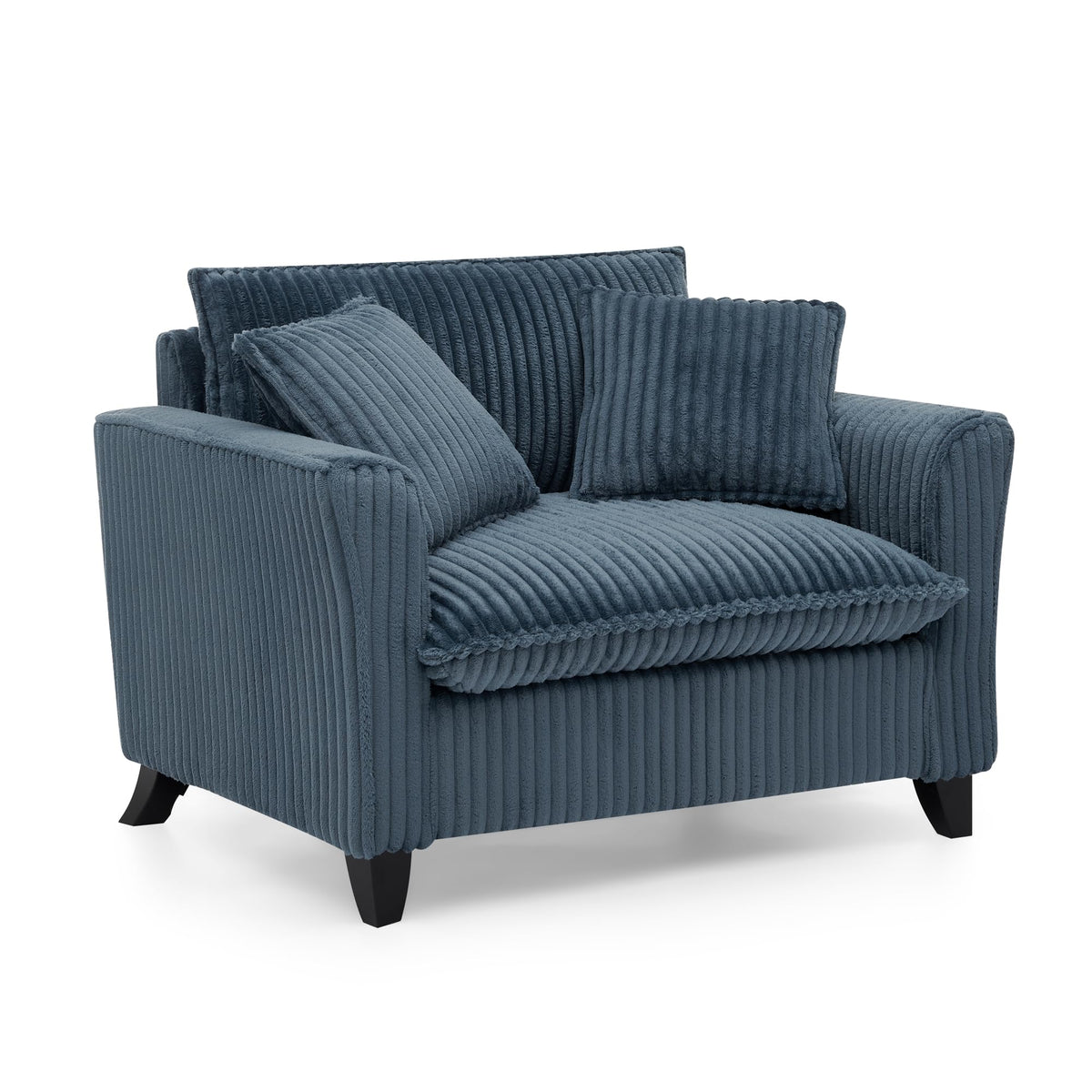 Tidyard Lazy Sofa Chair, Blue Single-Person Recliner with Armrests, Tufted Corduroy Upholstery, Soft Cushion & Ergonomic Back Support for Living Room or Bedroom