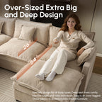 108" Oversize Modular Sectional Couch U Shaped with Ottoman For Living Room
