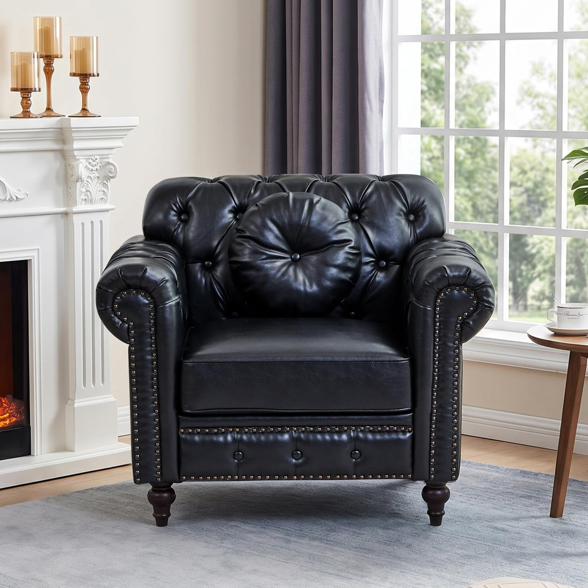 XUZENEST 3-Piece Chesterfield Sofa Set with 3-Seater Sofa&Loveseat&Chair