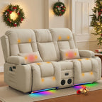 TUNYI Power Loveseat Recliner Sofa with Massage & Heat