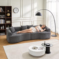 100" Modular Sectional Sofa, L Shape Cloud Couch with 1 Movable Ottoman, Comfy Chenille Deep Seat Sofa with Soft Pillows for Living Room Apartment