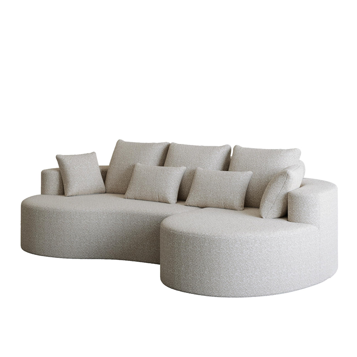 Upholstered Oversized Sectional Sofa, 105 Inch Chenille 4 Seater Extra Deep Wide Seat Curved Cloud Couch with 7 Pillows, Free Combination Sofa Couch for Living Room,Bedroom UP862