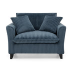 Tidyard Lazy Sofa Chair, Blue Single-Person Recliner with Armrests, Tufted Corduroy Upholstery, Soft Cushion & Ergonomic Back Support for Living Room or Bedroom