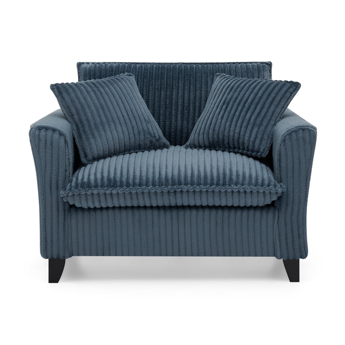 Tidyard Lazy Sofa Chair, Blue Single-Person Recliner with Armrests, Tufted Corduroy Upholstery, Soft Cushion & Ergonomic Back Support for Living Room or Bedroom