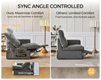 120" Modular Power Reclining Sectional 6 Seater L-shaped Sofa, Chenille
