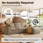 108" Boneless L-Shape Modular Cloud Sectional Sofa with Ottoman