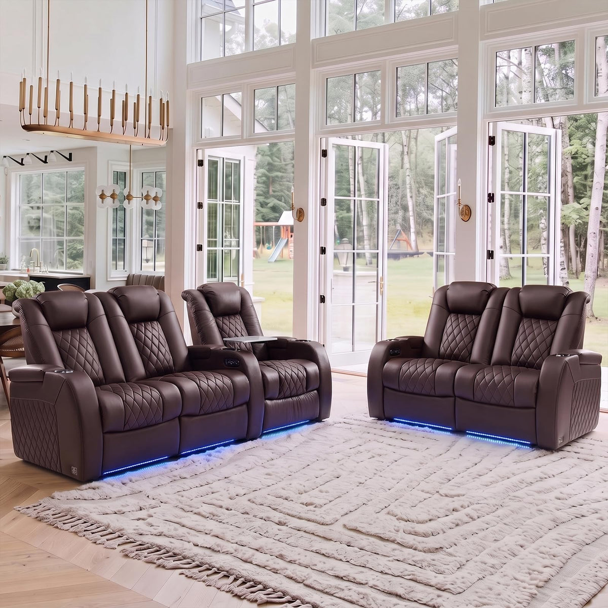 Weilianda Power Reclining Sofa for Living Room, Grey