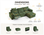 125" Modular Power Reclining Sectional 3 Seater Sofa with Ottoman, Chenille