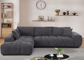 118-Inch Luxury Curved Sofa Modern Sectional Couch for Living Room Oversized L-Shaped Comfort Chenille Cloud Couch with Deep Seating for Family Gatherings,Daily Usage (Gray,Left Facing)