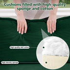 115" Oversize Modular Cloud Couch Sectional - Deep Seat U-Shaped Sofa, 3 Seats with 2 Ottomans,Pet-Friendly Fabric,Green Corduroy