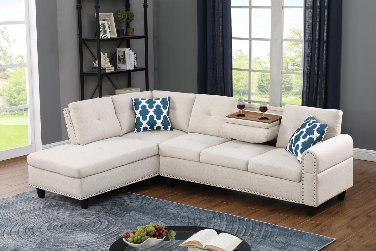 Wakefit 98" Sectional Sofa Couch for Living Room