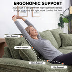 110" L-Shaped Sofa Bed,3-Layer Cushion Modular Sectional Boneless Couch
