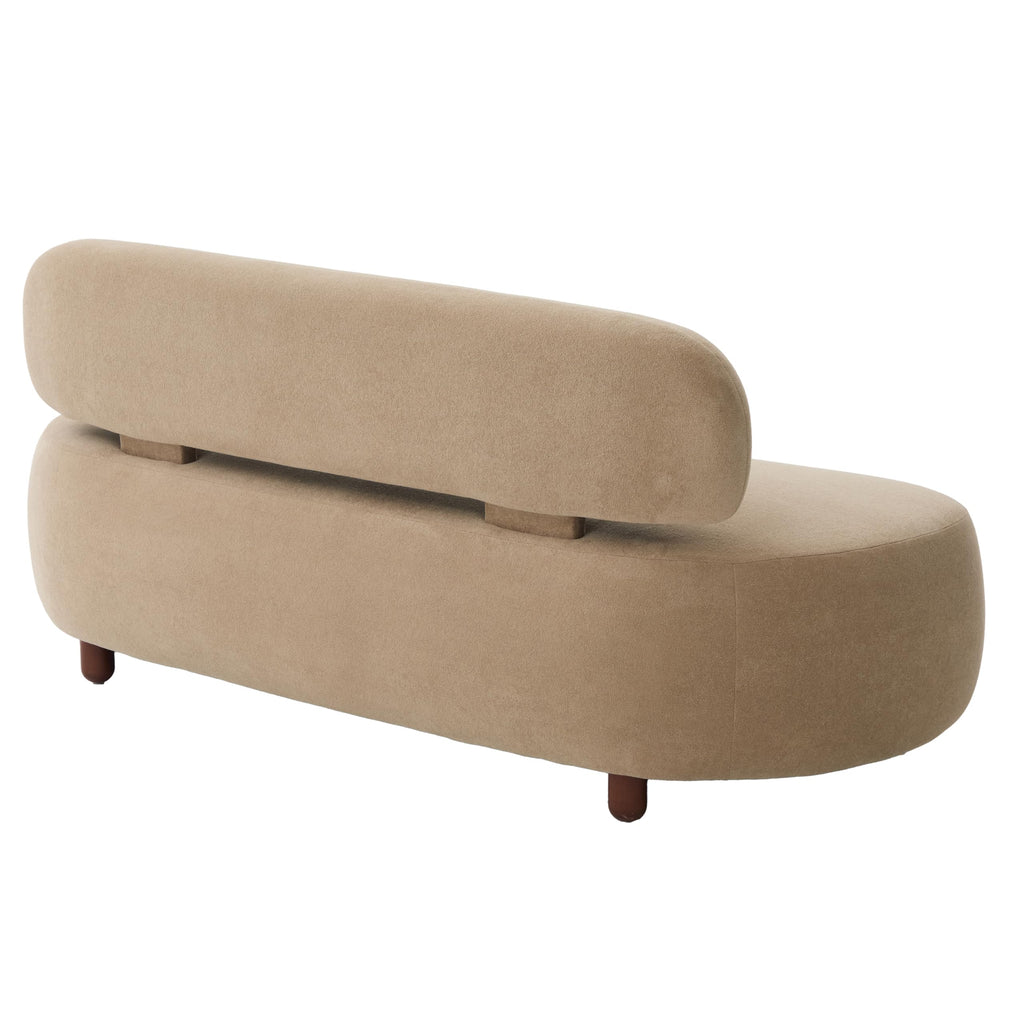 WILLIAMSPACE 66" Modern Velvet Curved Sofa Couch for Living Room, Nomad