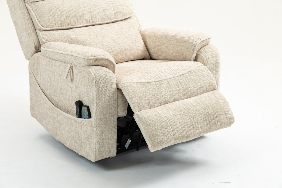 Tidyard Lounge Chair with Lift Function, 180° Reclining Electric Massage Sofa for Elderly, Power Recliner with Remote Control, Cup Holder & Wireless Charging, 400 lbs Capacity