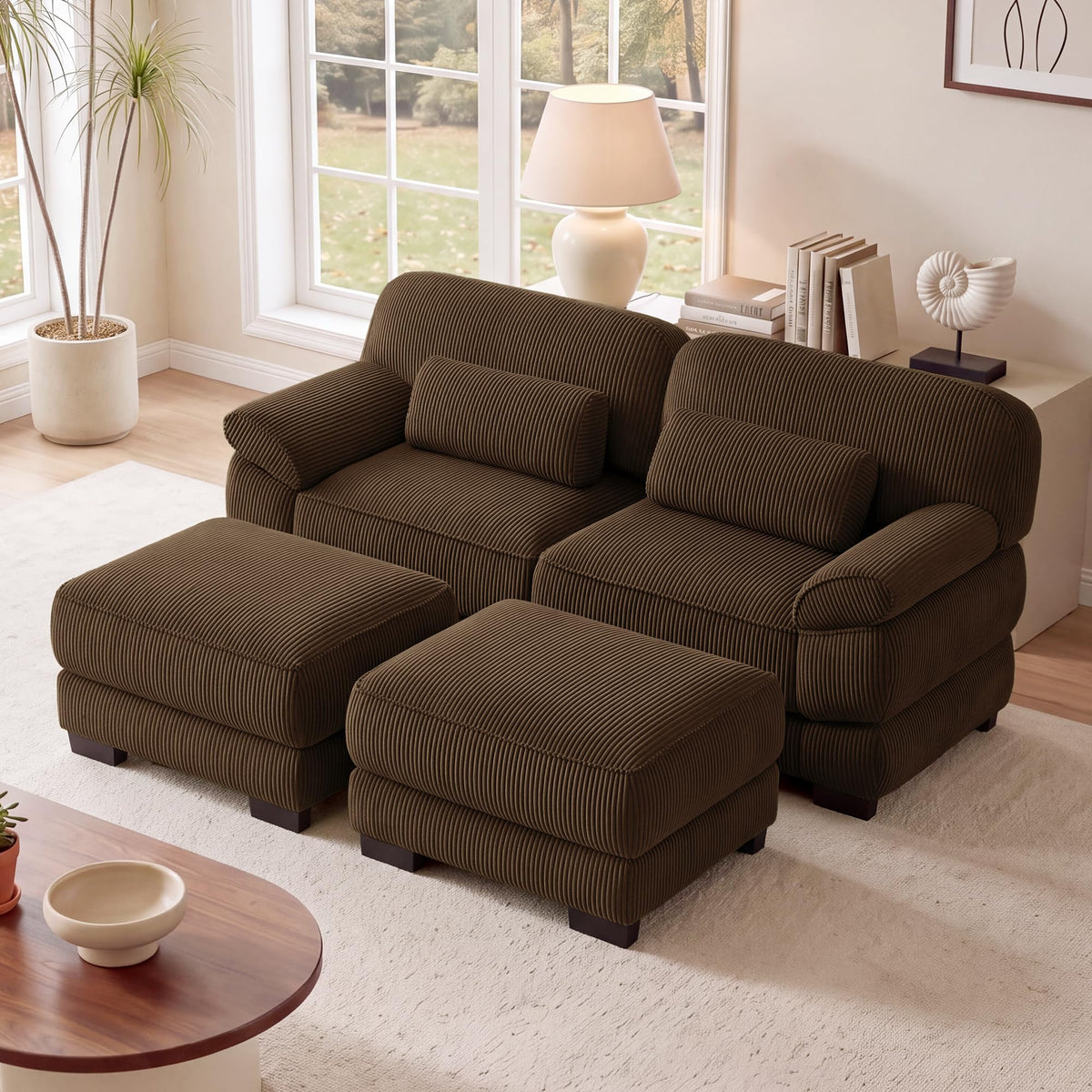 132'' Modular Sectional Sofa, 6-seat U-Shaped Cloud Couch for Living Room