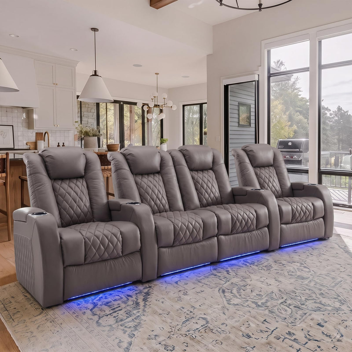 Weilianda Power Reclining Sofa for Living Room, Grey