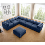 109'' Modular Sectional Sofa, Oversized 4 Seat L Shaped Couch with Storage Ottoman, Extra Deep Seat, Modern Comfy Convertible Chenille Sofa with Chaise, Lounge Couches for Living Room, Camel
