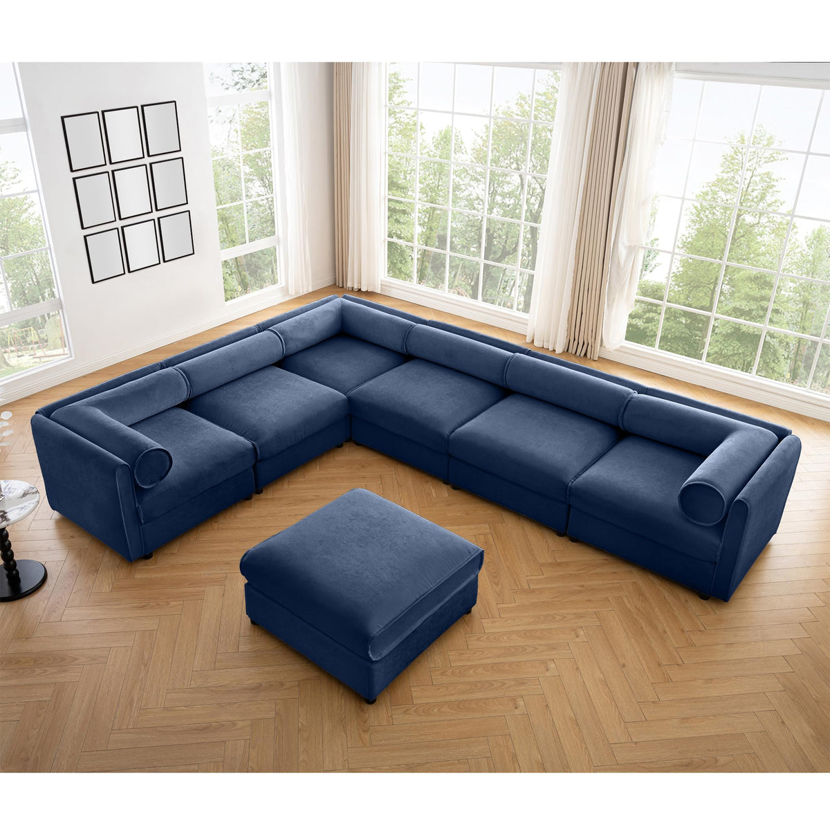 109'' Modular Sectional Sofa, Oversized 4 Seat L Shaped Couch with Storage Ottoman, Extra Deep Seat, Modern Comfy Convertible Chenille Sofa with Chaise, Lounge Couches for Living Room, Camel