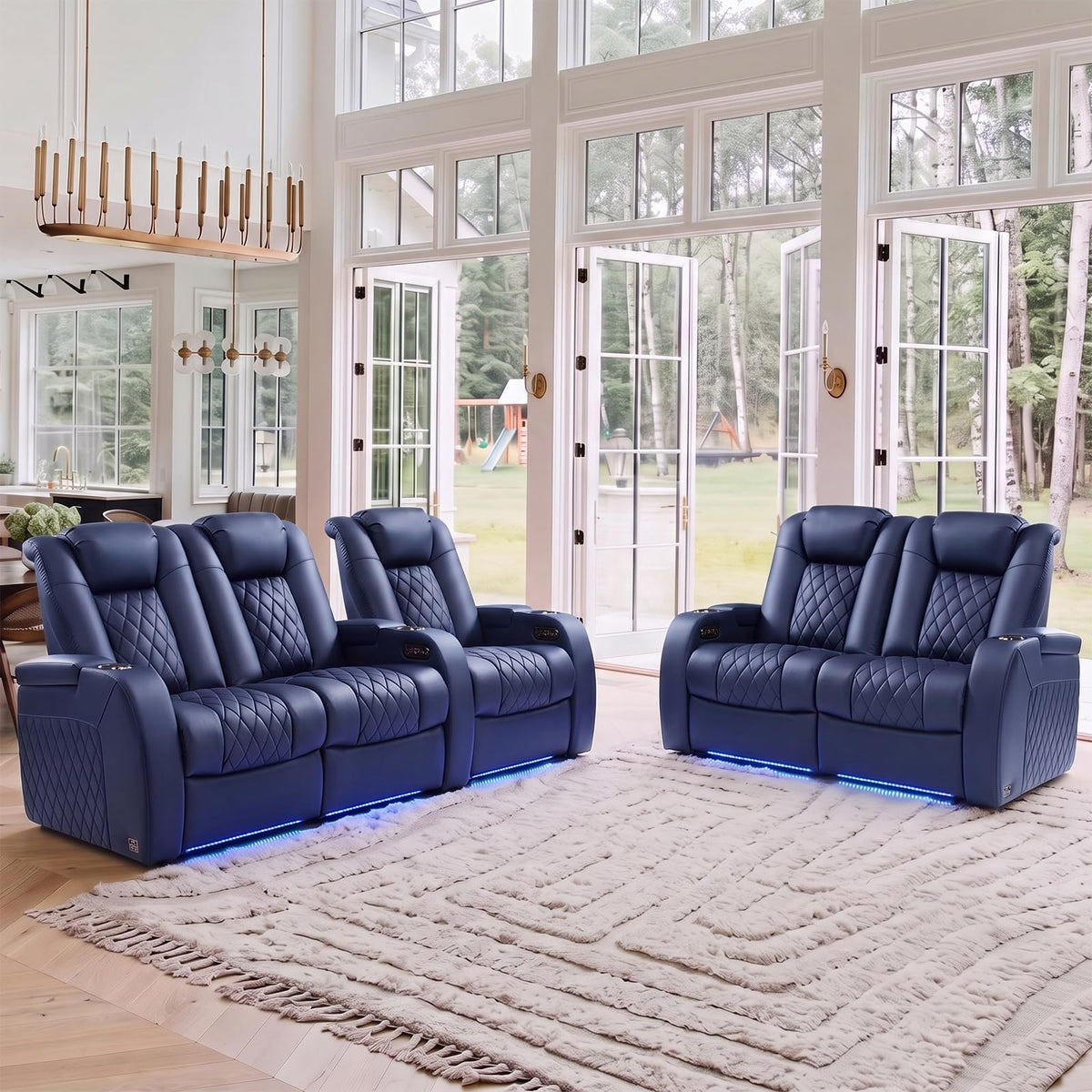 Weilianda Power Reclining Sofa for Living Room, Grey