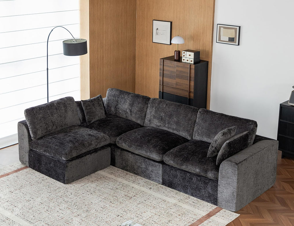 115" Cloud Sectional Couch, Boneless Couches for Living Room