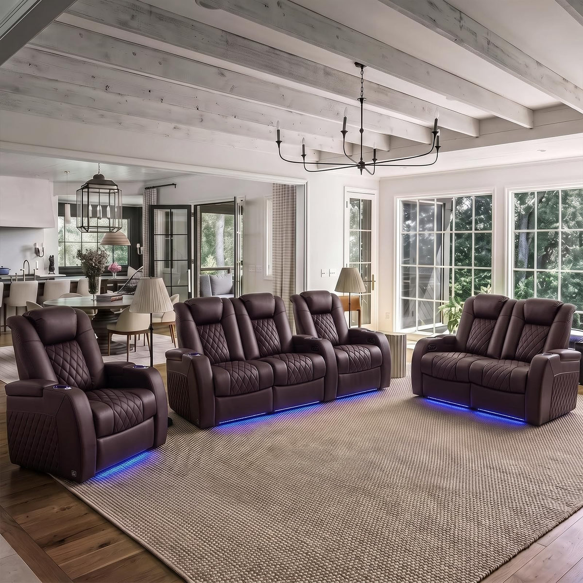 Weilianda Power Reclining Sofa for Living Room, Grey