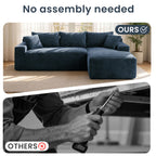 106" Modular Boneless Sofa, Sectional Chaise L-Shaped Couch for Living Room