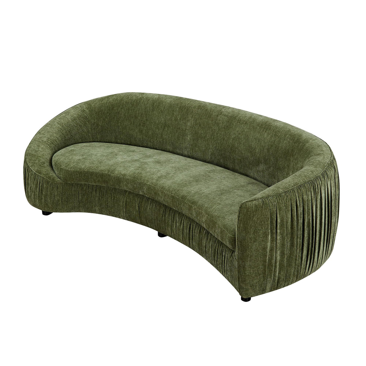 Tidyard 92.1? Modern Curved Fabric Sofa for Living Room - 4-Seater Upholstered Couch, Green Sectional Sofa with Pocket Spring Cushions, No Assembly Required