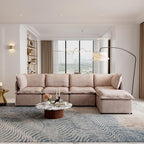 WJShome 5-Seater Cloud Modular Sofa Sectional Living Room Couch, Khaki
