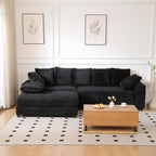 108.6" Sectional Sofa, Thickened Corduroy Sectional Couches For Living Room