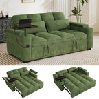 108”Pull Out Sofa Bed, U Shaped Sleeper Sofa for Living Room, Black
