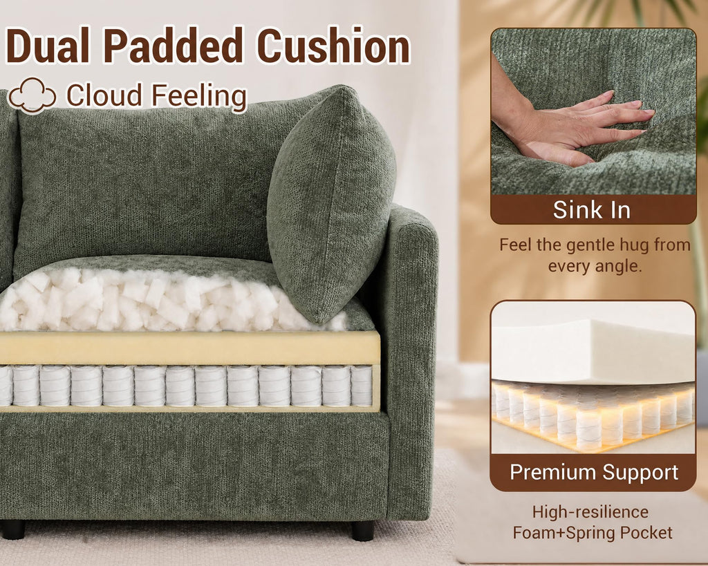 U Shaped Sectional Couches for Living Room 130"