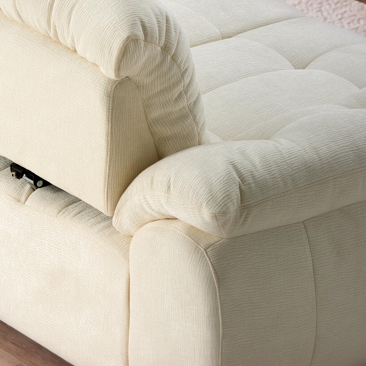 118" Modular Sectional Sofa, Cloud Chenille Couch with Adjustable Back Cushions, Deep Seat Living Room Sofa, Solid Wood Frame, Oversized 3-Seater Sectional for Home & Apartment, Beige