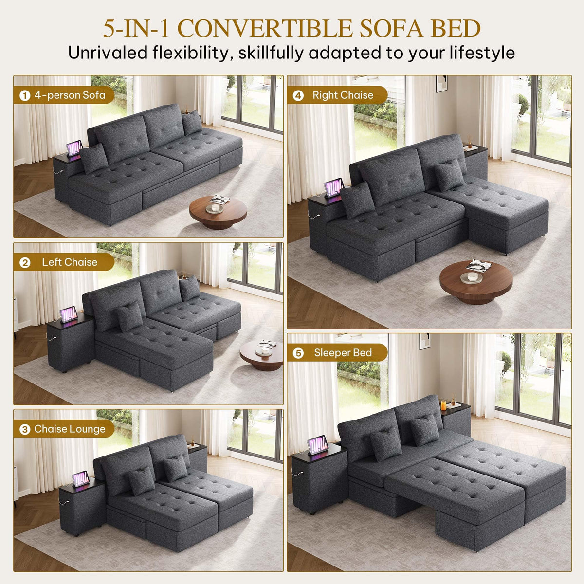 YITAHOME Queen Size Sleeper Sofa 62 20260918QWE62