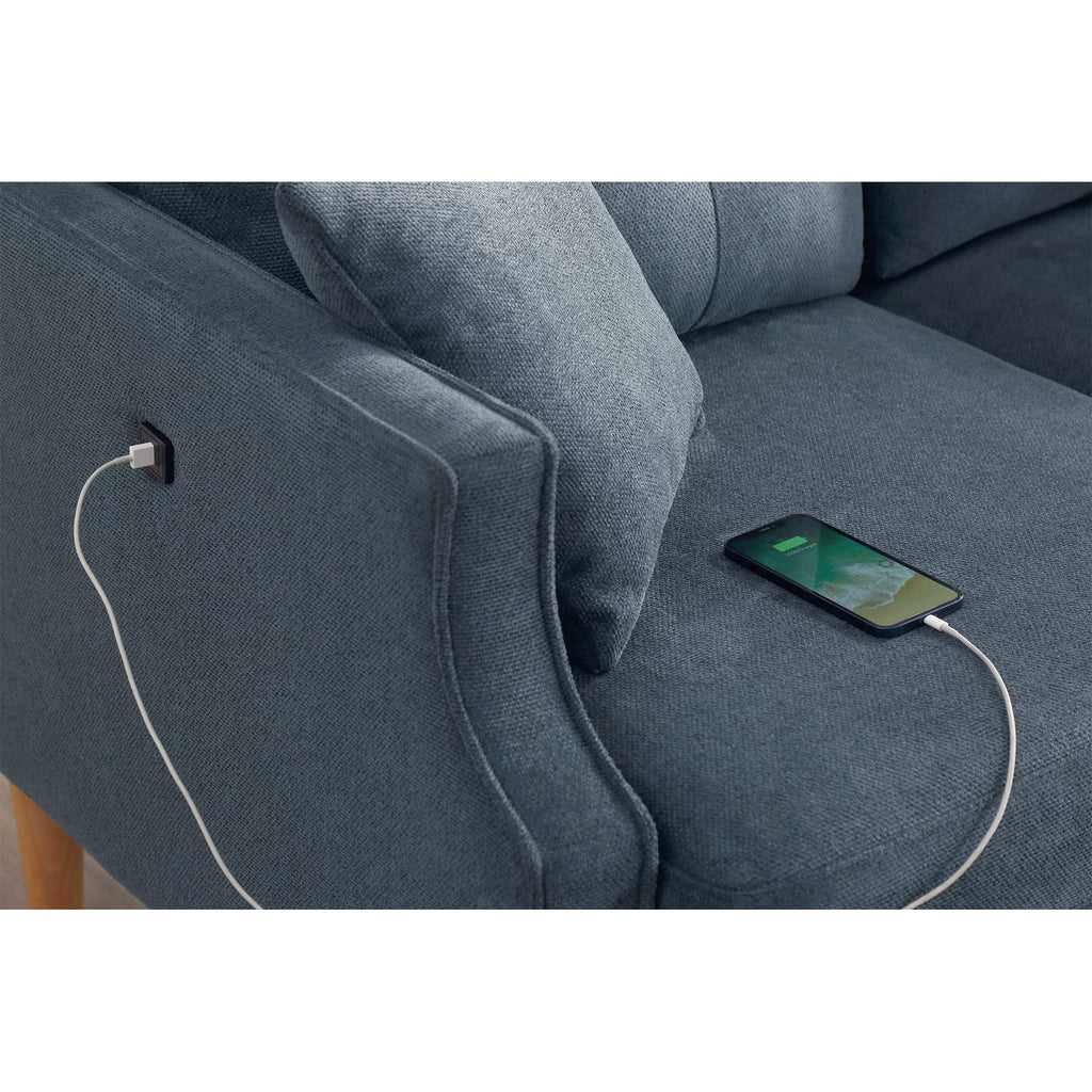 Tidyard Living Space 3 Seater Sofa with Waterproof Fabric & USB Charging Port, High-Density Foam Cushion, 800 lbs Weight Capacity, Polyester Upholstery, Dustproof & Breathable Living Room Couch