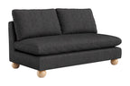 Zuo Minze Loveseat Black, Black Sofa, Modern Style, Textured Weave, Seats up to 2, Solid Rubberwood, Indoor Living, 61" W x 34.6" D x 33.1" H, Non-Stackable