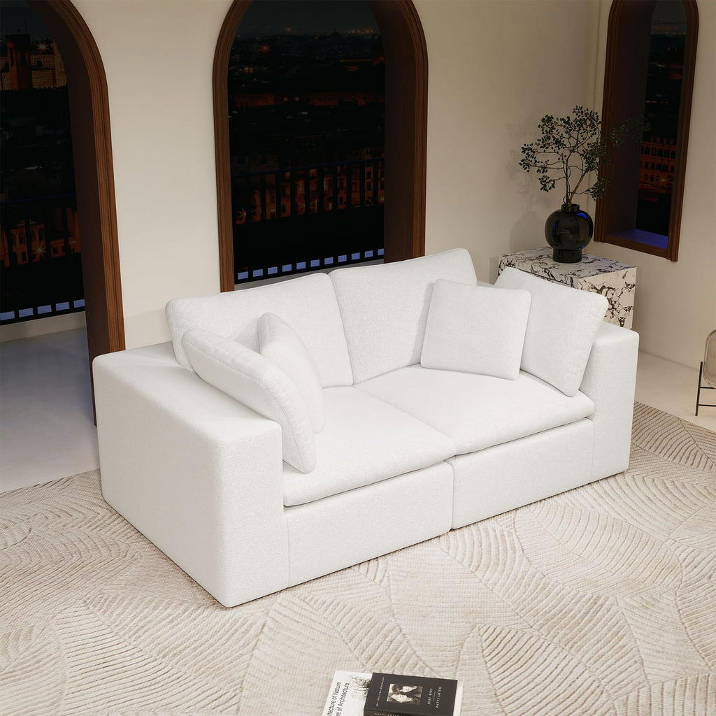 WILLIAMSPACE 111" Sectional Curved Sofa Couch with Fully Compressed Sponge