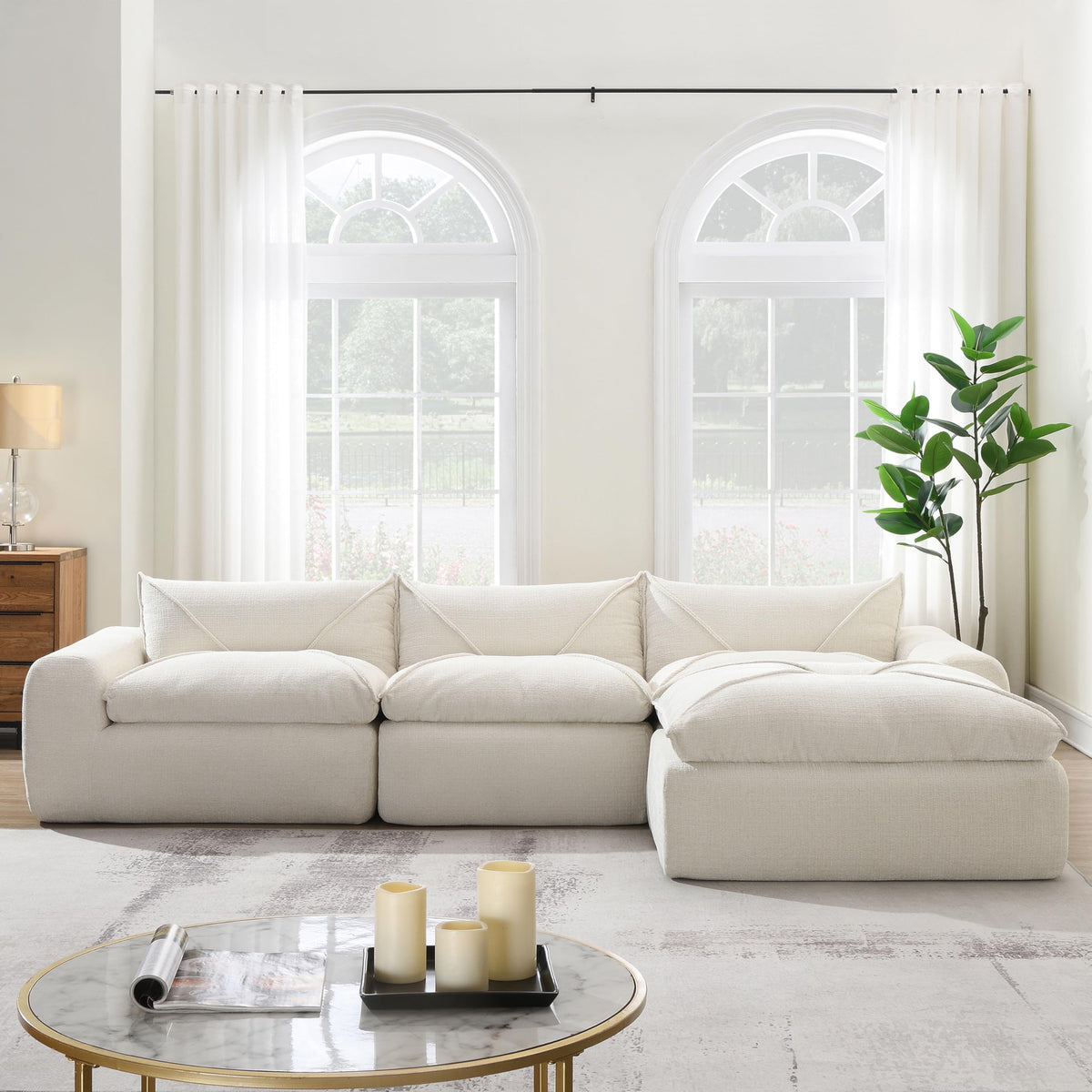 Tidyard 11? Fully Compressed Modular Sofa with High-Density Foam, No Assembly Needed, Legless Design, Free-Combination Couch for Living Room
