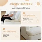 118" V Shape Sectional Sofa Couch, Modern Modular Boucle Cloud Couch with Flexible Layout, Oversized Comfy Upholstered Modular 5-Seats Sectional Couch, White