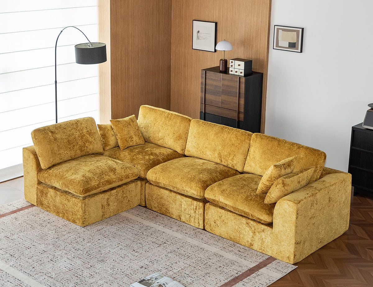 115" Cloud Sectional Couch, Boneless Couches for Living Room