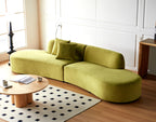 Tidyard Curved Sofa, 6 Seater Half Moon Design High-Density Foam Velvet Couch for Living Room Office Apartment