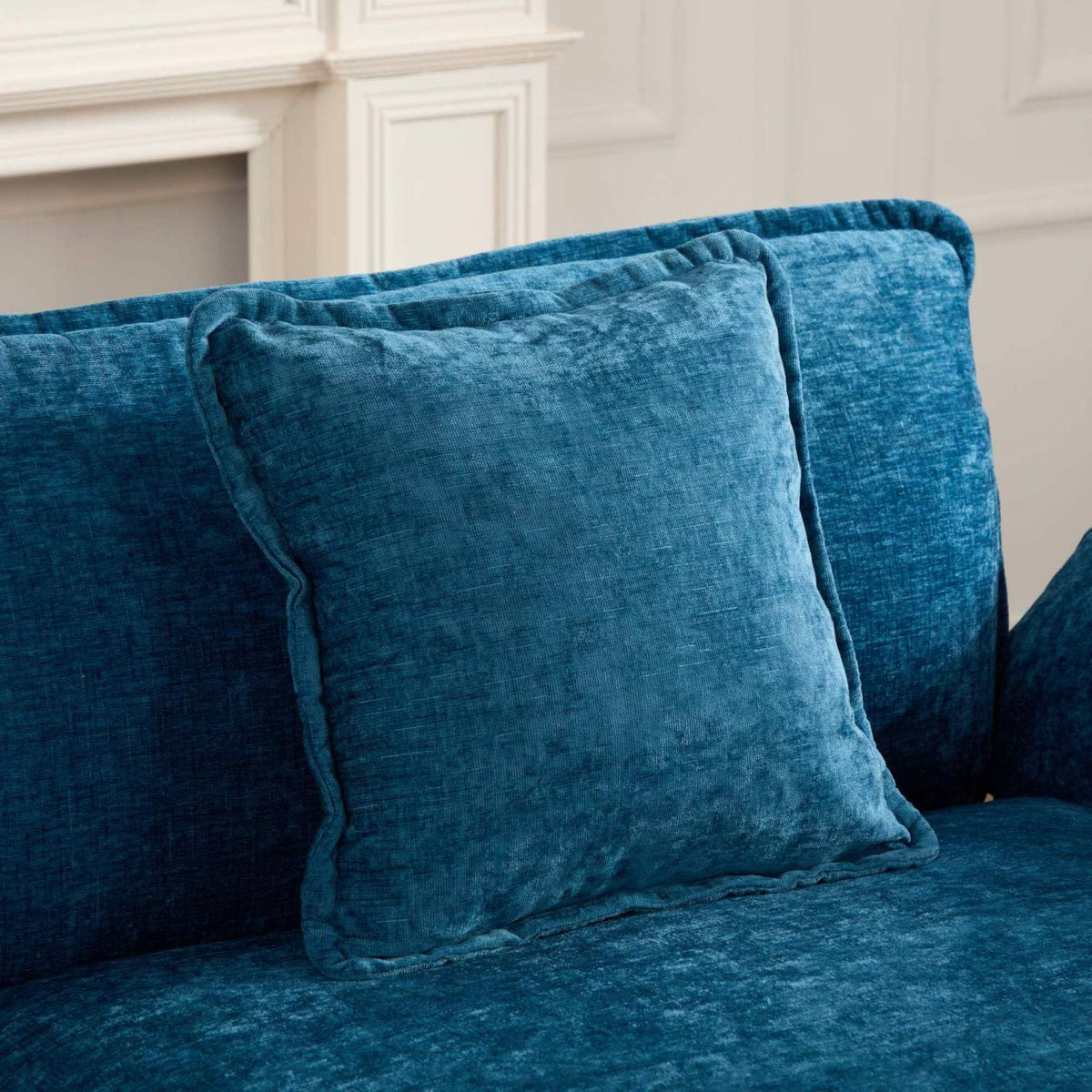 Wider Armrest 3 Seats Modern Sectional Couch Chenille Blue Cloud Comfort Living Room Bedroom Apartment Comfortable Modular Sofa