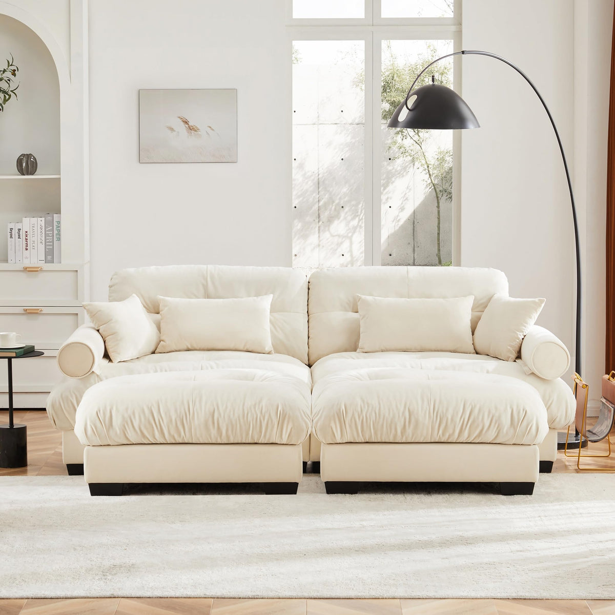 U Shaped Cloud Couches for Living Room Modular Sectional Sofa with Ottomans