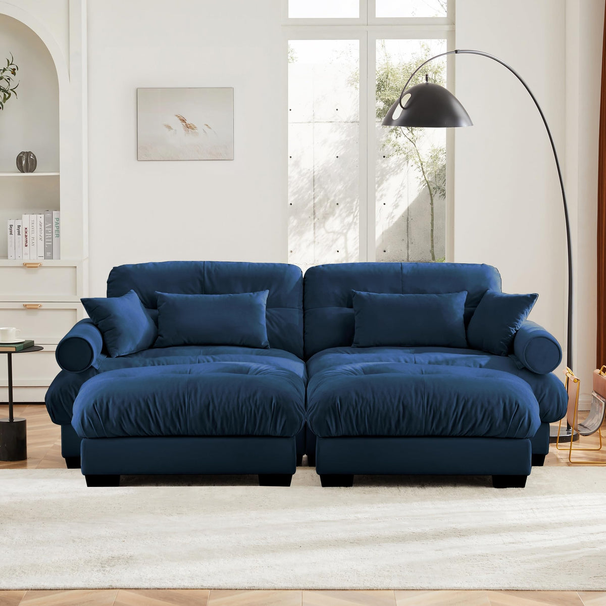 U Shaped Cloud Couches for Living Room Modular Sectional Sofa with Ottomans
