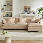 110 in L-Shaped Modular Sectional Sofa, 3-Seater Chenille Upholstery Coffee