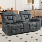 EBELLO 2 Piece Reclining Living Room Set, Soft Fabric Recliner Sofa Furniture Set, Included Power Lift Recliner Chair with Massage and Heat and 3 Seat Sofa, Dark Greenish-Grey