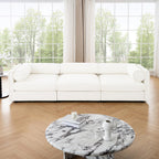 109'' Modular Sectional Sofa, Oversized 4 Seat L Shaped Couch with Storage Ottoman, Extra Deep Seat, Modern Comfy Convertible Chenille Sofa with Chaise, Lounge Couches for Living Room, Camel