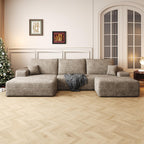 107" Silky‑Tactile Multi‑Functional Sectional Sofa, Upholstered Sleeper with High‑Resilience Foam, Free Combination Couch with No Assembly Required for Living Space, Camel