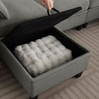 109'' Chenille Modular U Shaped Sectional Sofa DIY Combination 6 Seater Couch with Removable Seat Cushion and Storage Ottomans for Living Room/Apartment
